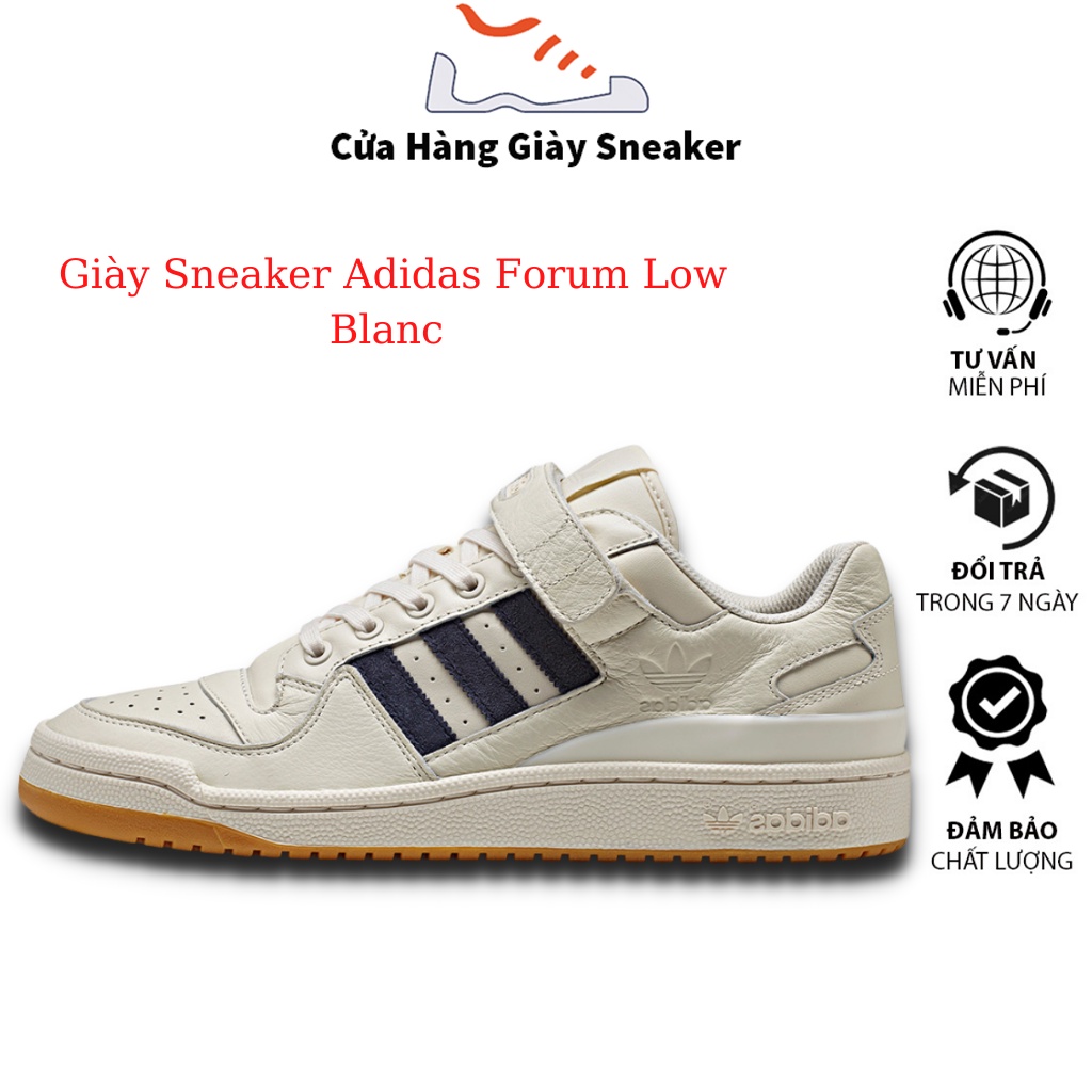 Giày Sneaker Adidas Forum Low Blanc kem đế nâu quai dán ban trung full size nam nữ đủ phụ kiện