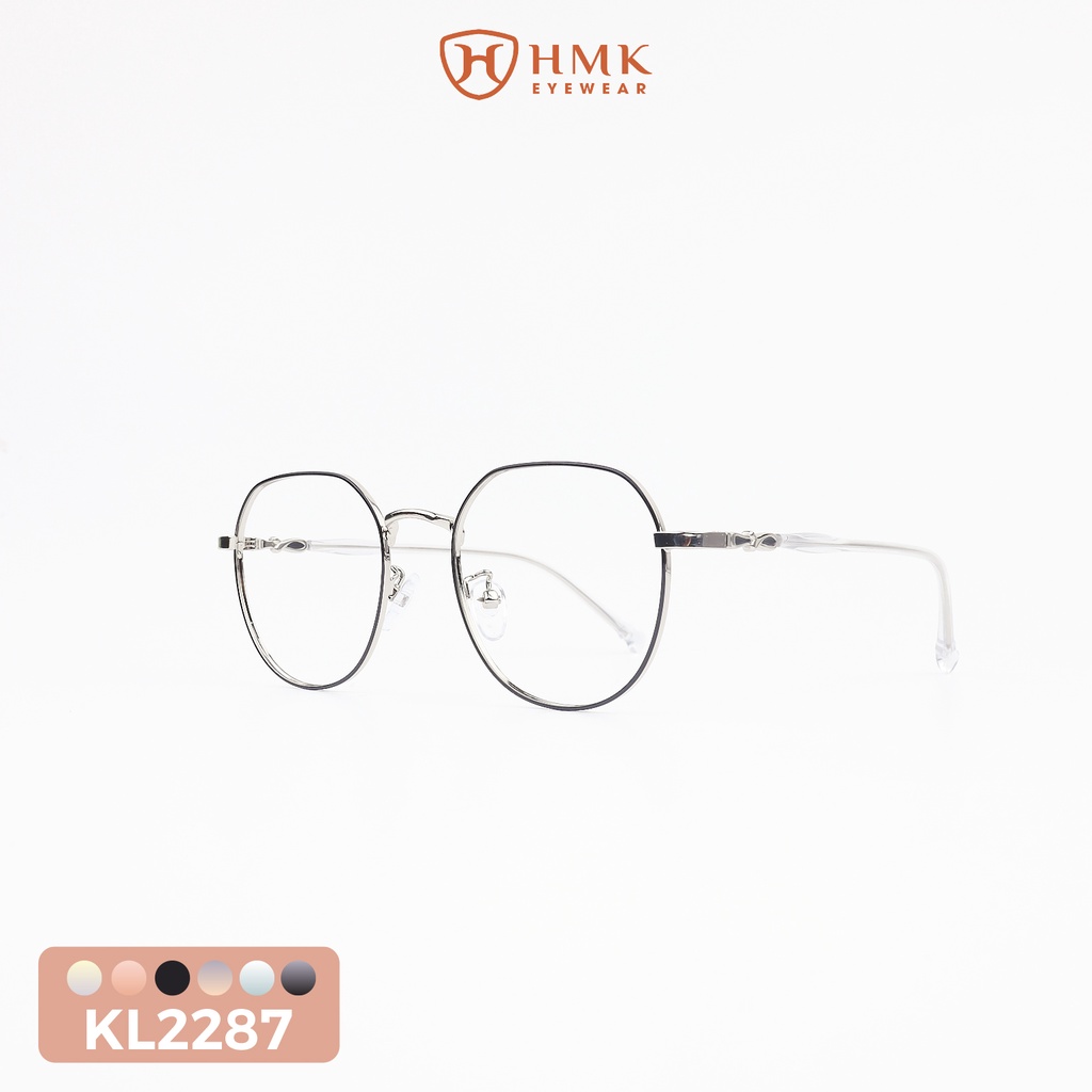 GỌNG KÍNH KIM LOẠI HMK NAM NỮ PHONG CÁCH TRẺ TRUNG DÁNG ĐA GIÁC - KL2287