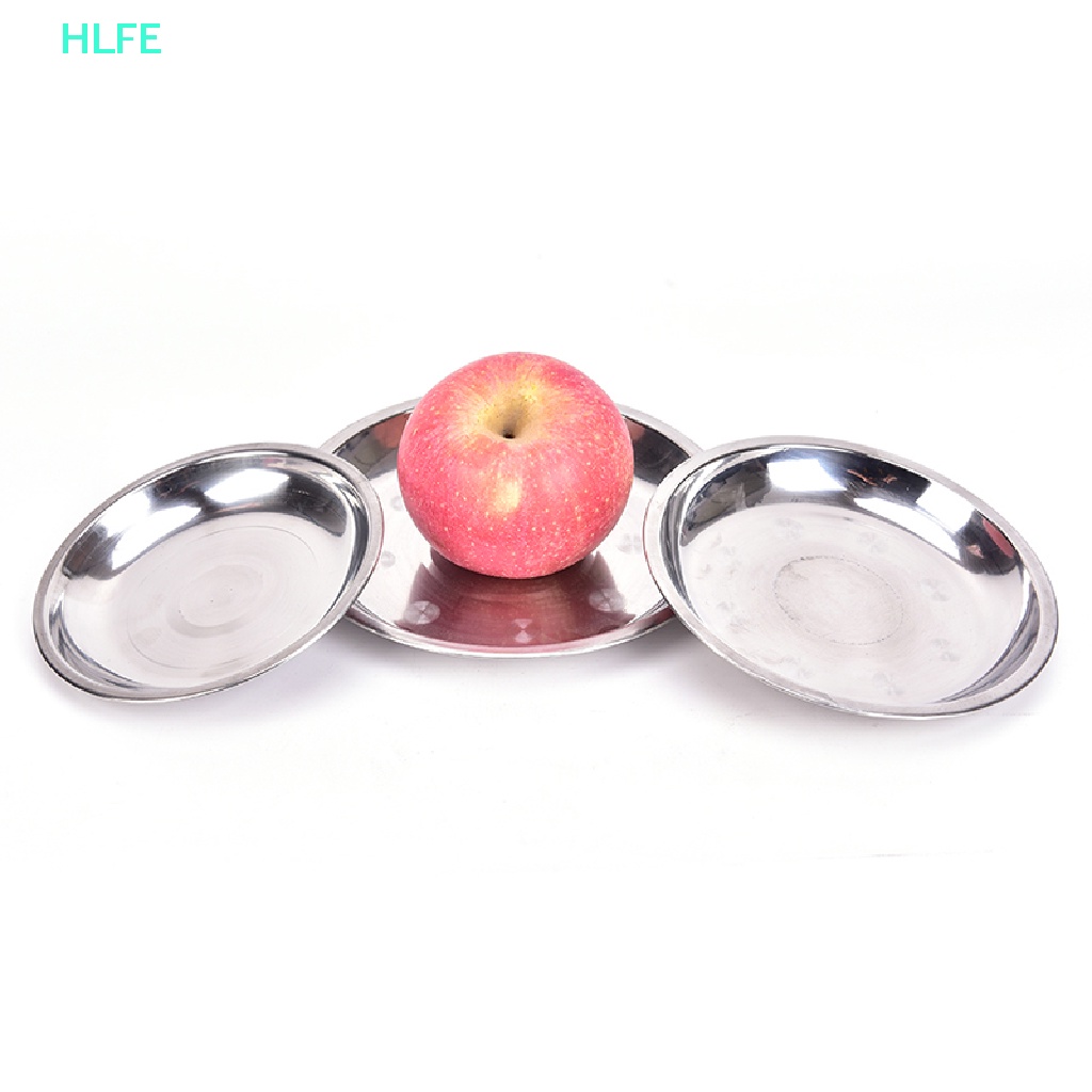 Hl Đĩa Inox Tròn Đường Kính 14-26cm Đựng Thức Ăn Khi Đi Cắm Trại