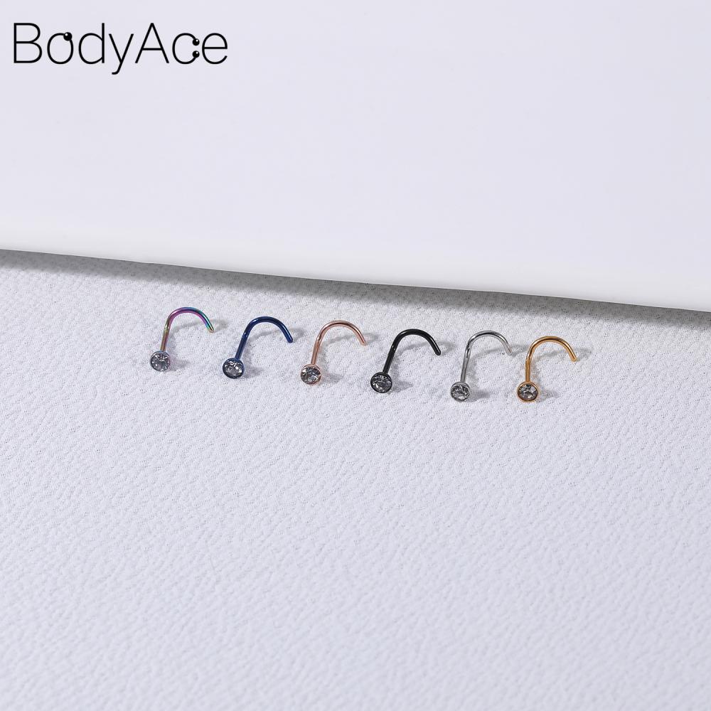 1 Khuyên Mũi Thép Không Gỉ Đính Đá Nhiều Màu Sắc Thời Trang 20G