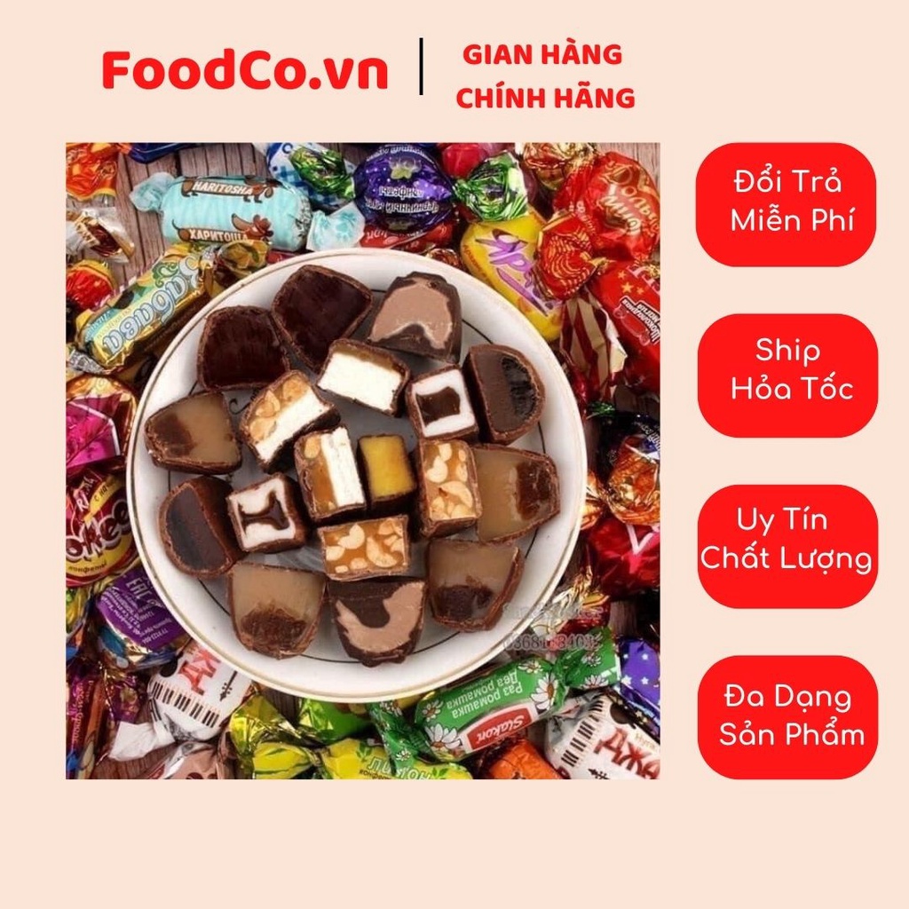 Kẹo Socola Mix 8 vị Nga túi 450g - Foodco.vn