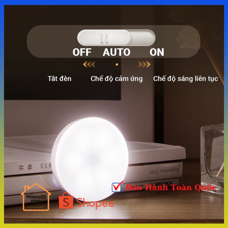 Đèn LED cảm ứng ban đêm công suất 0.6W tiết kiệm điện có thể sạc pin cảm biến hồng ngoại nhạy ánh sáng nhẹ tự động tắt