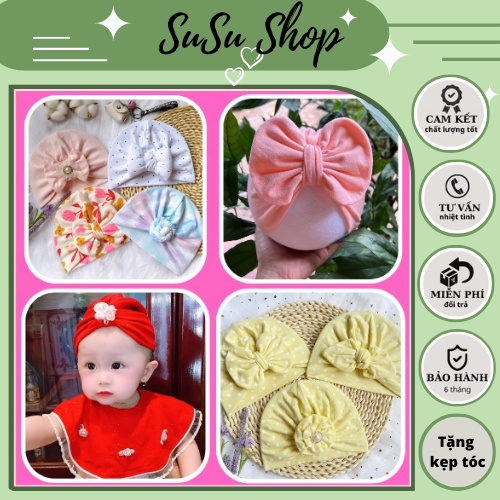 MŨ TURBAN CHO BÉ DỄ THƯƠNG XINH RẺ ĐẸP,MŨ VẢI COTTON MỀM MỊN CHO BÉ-tubansusu