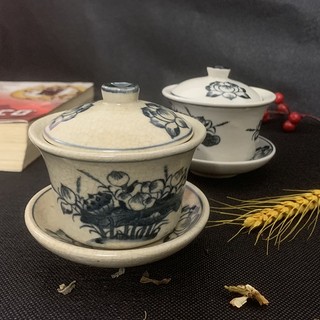 🔥 BÁT SÂM UỐNG TRÀ – GỐM MEN RẠN HỌA TIẾT HOA SEN 🔥