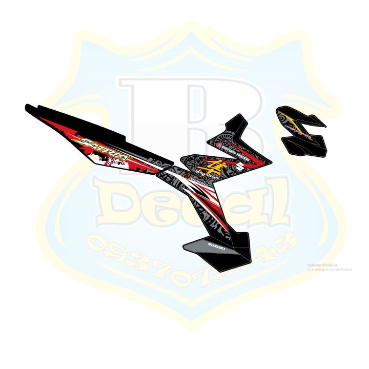 DECAL PVC 5 LỚP CHẤT LƯỢNG CAO Tem rời satria fi hayabusa đỏ đen