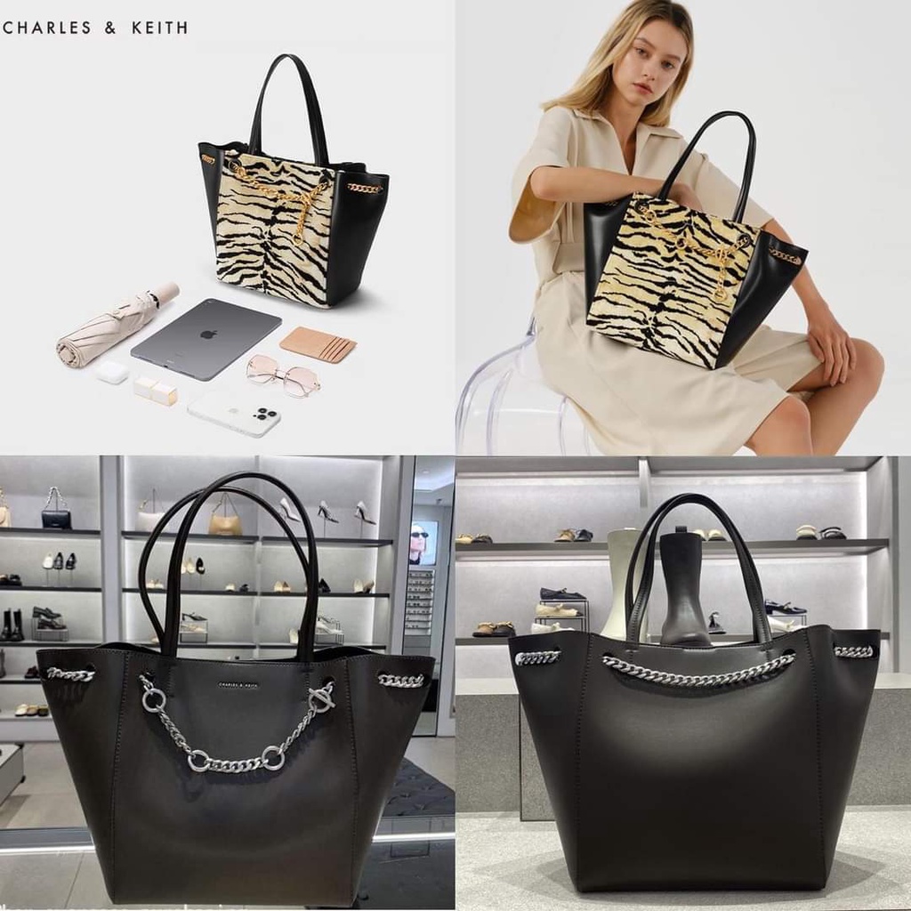 Túi công sở CnK hoạ tiết dây xích kim loại size 39
