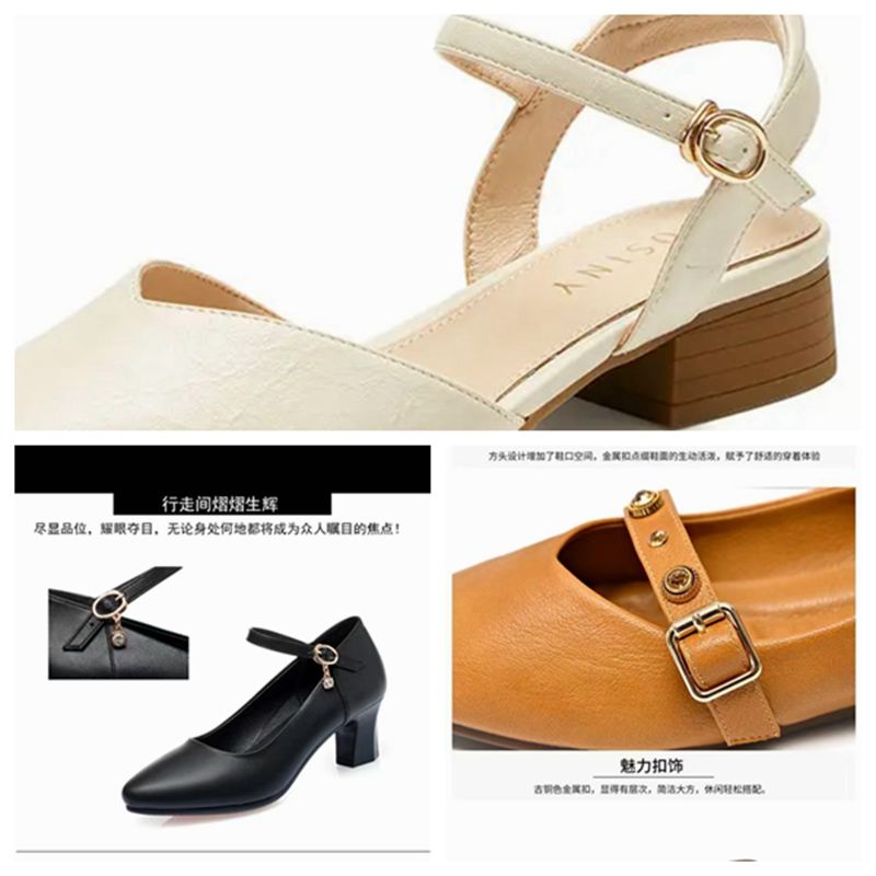 Sandal Cao Gót Cài Khoá Kim Loại Phong Cách Thời Trang Nhật Bản 11.20