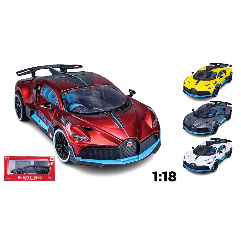 Mô hình xe Bugatti Divo full open - full kính đánh lái được tỉ lệ 1:18 Weitug 8135