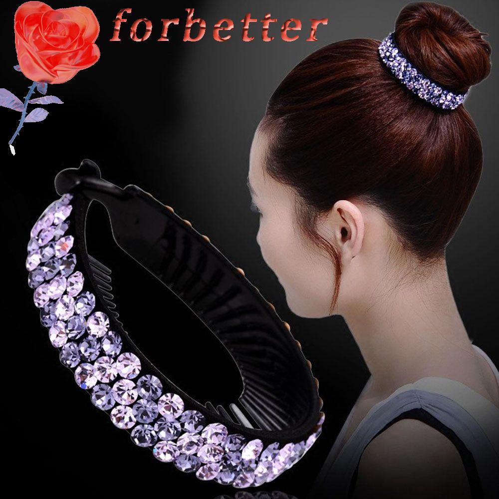 Kẹp tóc tròn răng cưa đính đá lấp lánh cho nữ