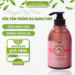 Sữa tắm trắng da Hanayuki Body Wash chính hãng, giảm mụn lưng hiệu quả, dưỡng trắng da, sữa tắm thảo dược hương nước hoa
