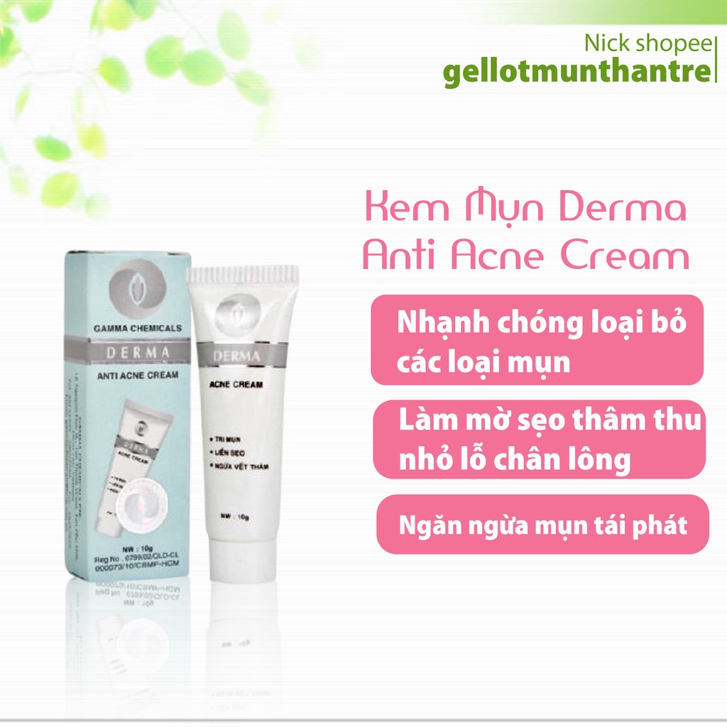 Kem mụn Derma Acnes làm sạch các loại mụn phục hồi và tái tạo da 10gr