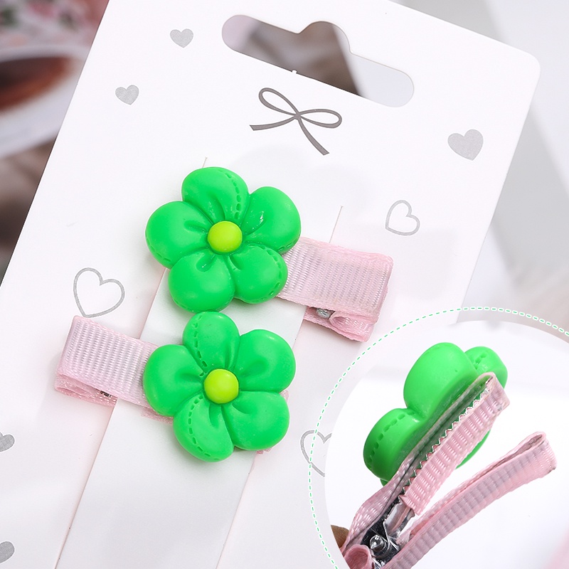 Kẹp Tóc Đính Hoa Màu Hồng Xinh Xắn Thời Trang Cho Bé Gái