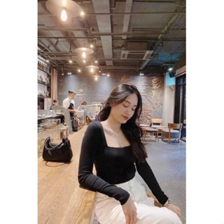 áo thun cổ vuông nữ HM auth