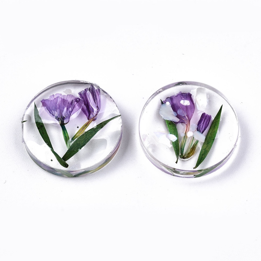 Bộ 2-5 Bông Hoa Khô Trong Suốt 20x7~9mm