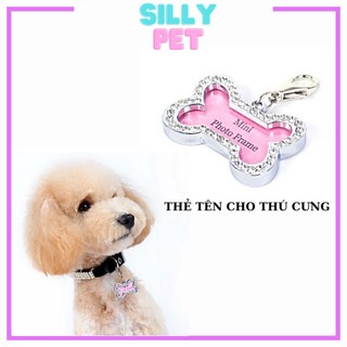 Bảng tên cho chó đính đá - Thẻ tên cho mèo đeo cổ cao cấp - Silly.pet