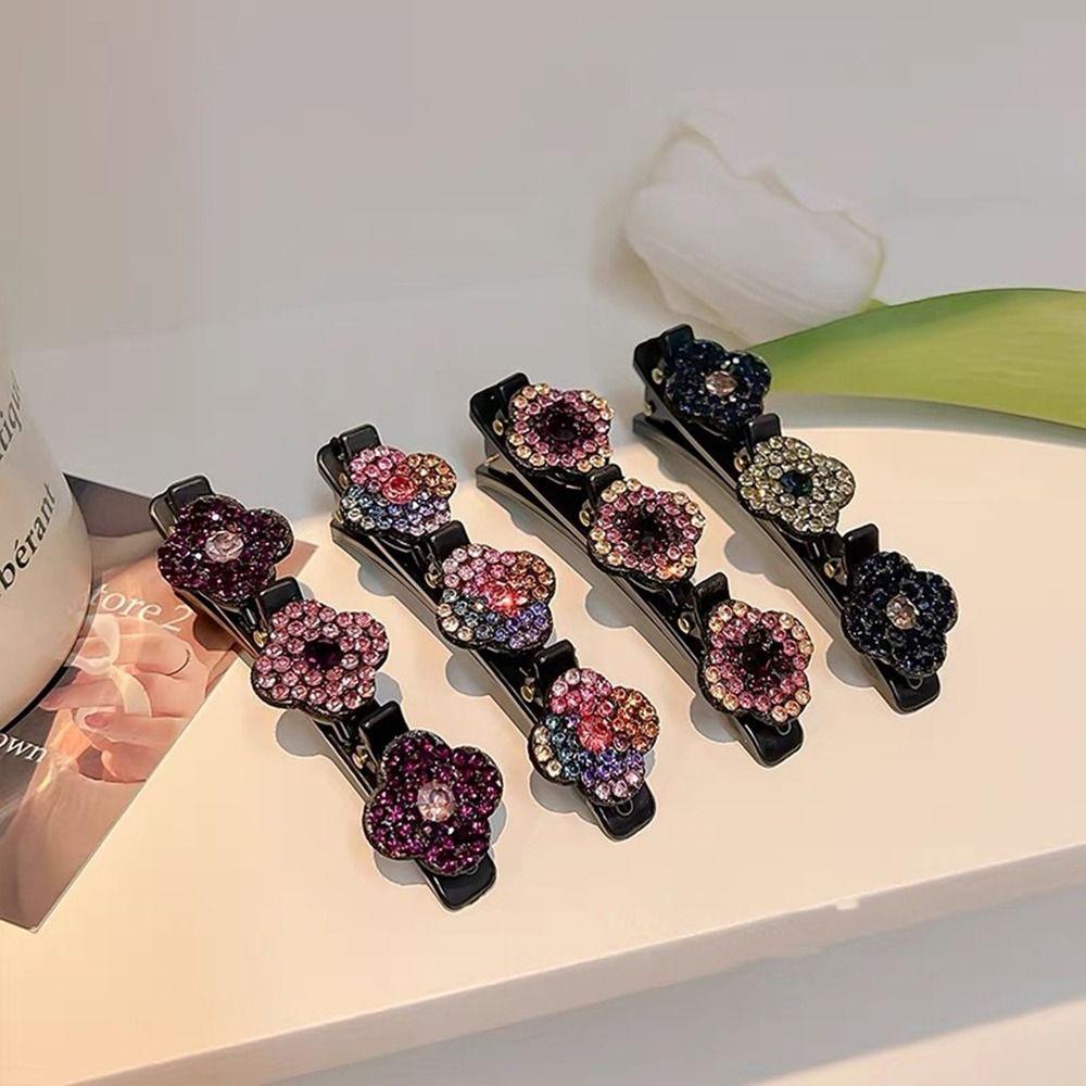 Kẹp Tóc Dạng Xoắn Hai Lớp Họa Tiết Hoa Thanh Lịch Phong Cách Hàn Quốc Cho Nữ|Kẹp Tóc Đính Đá Thời Trang Cho Nữ