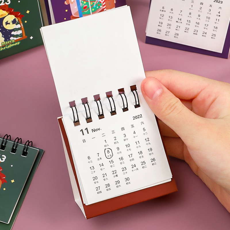 Lịch Để Bàn Năm 2023 Mini Họa Tiết Giáng Sinh Dễ Thương