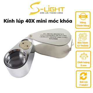 Kính lúp 40X mini móc khóa 40 lần có đèn siêu sáng 9890
