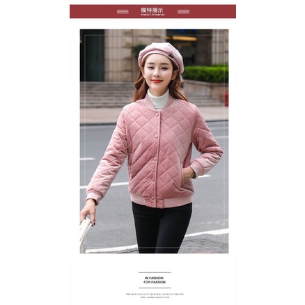 Áo khoác len trần bông nhung ấm áp mùa đông