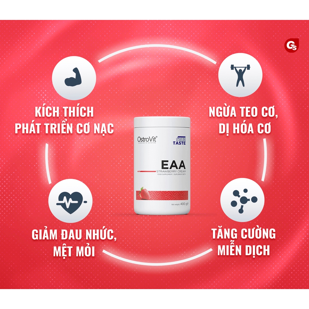 Bột phục hồi, xây dựng cơ bắp OstroVit EAA, 40 Servings  nhập khẩu Ba Lan tăng miễn dịch, giảm mệt mỏi