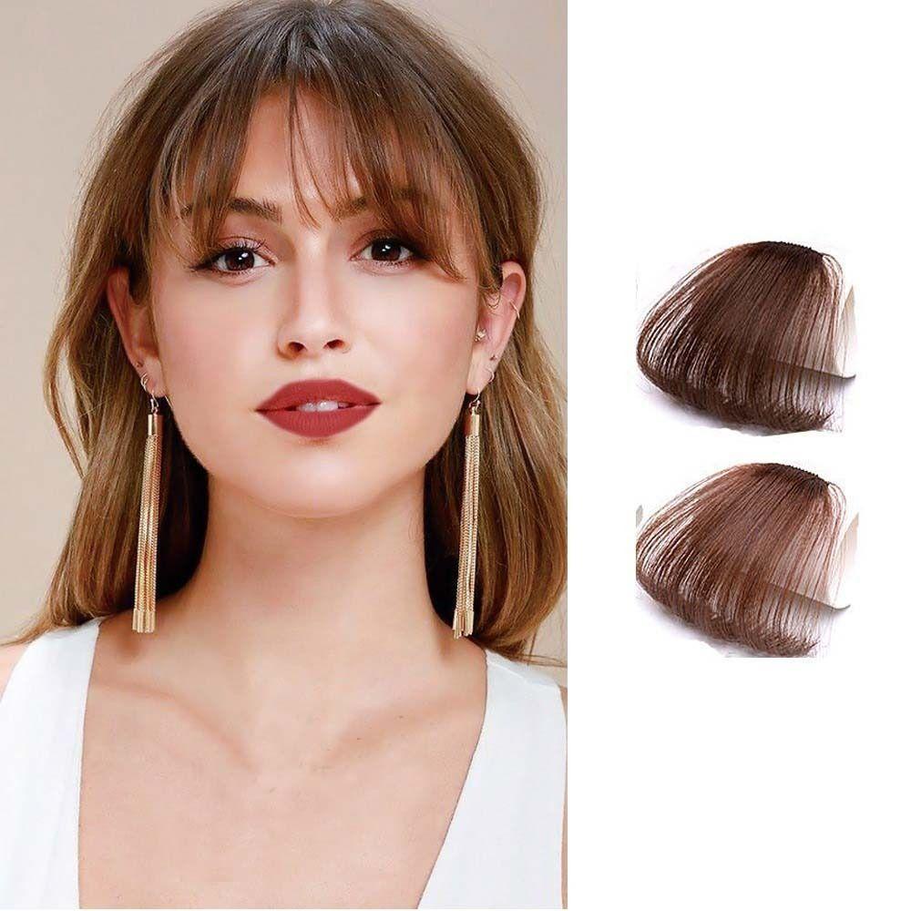 Tóc Mái Giả 26Ede Bằng Sợi Tổng Hợp Màu Nâu Mượt Mà Dành Cho Nữ