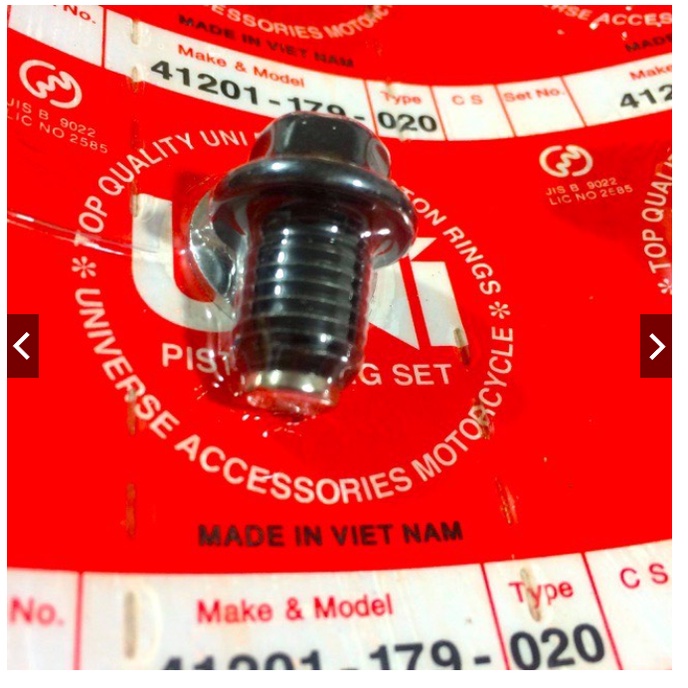 Ốc xả nhớt nam châm KOZI Malaysia, UNI mũ 12, mũ 17 - hút mạc sắt cho xe tay ga, xe số, xe côn tay Honda