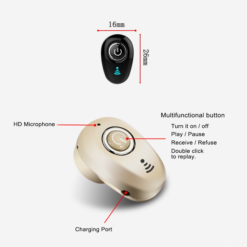 Tai Nghe bluetooth Không Dây mini Tàng Hình Chống Ồn tws a6l e6s