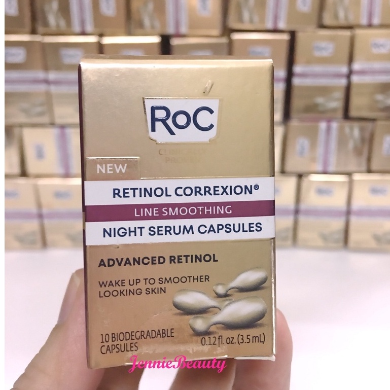 Tinh chất serum chống lão hóa, giảm nếp nhăn Roc Retinol Correxion Line Smoothing Night Serum Capsules