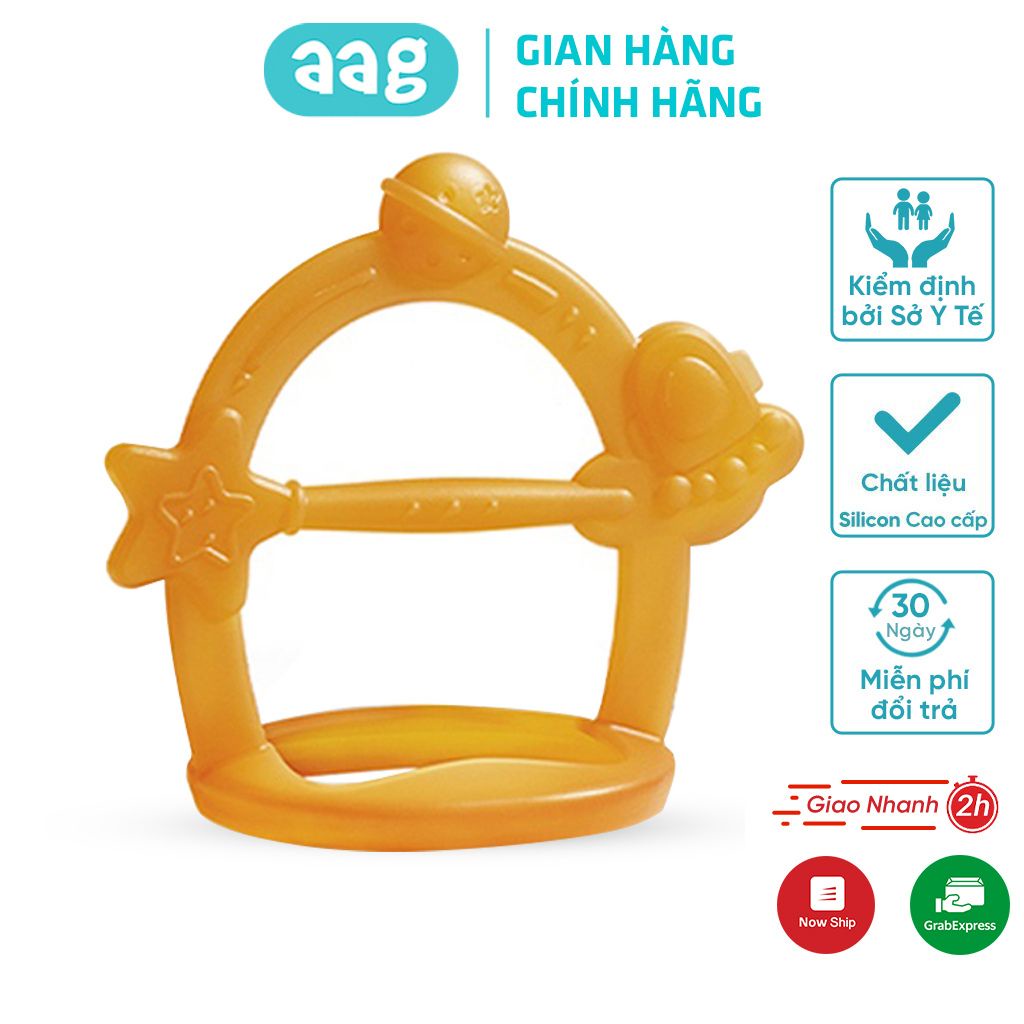 Gặm nướu cầm tay AAG4003 ngậm nướu silicon mềm an toàn cho bé