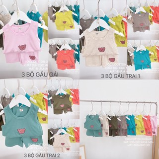Set bộ ba lỗ gấu cho bé cotton siêu mát