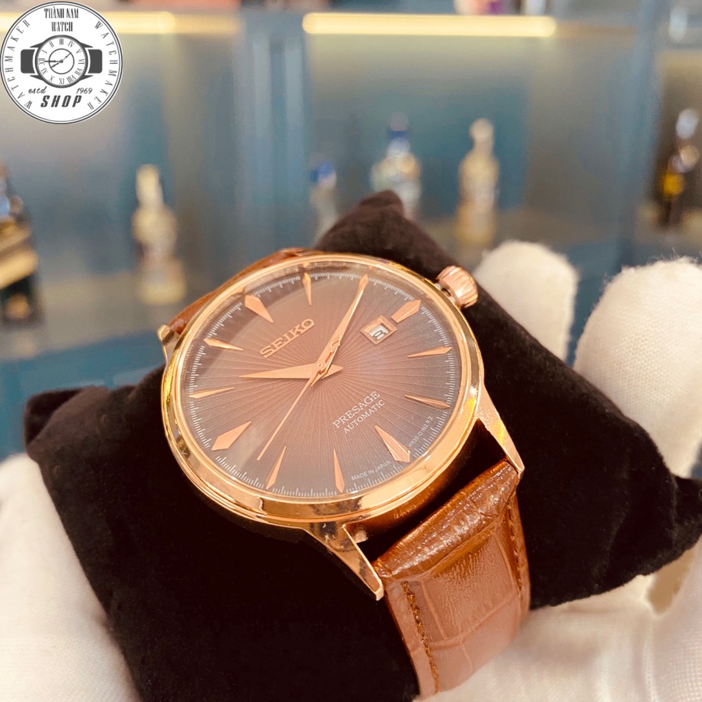 Đồng hồ nam Seiko dây da máy nhật, mặt kính sapphire chống xước , chống nước 3 atm ĐỒNG HỒ THANH NAM 247