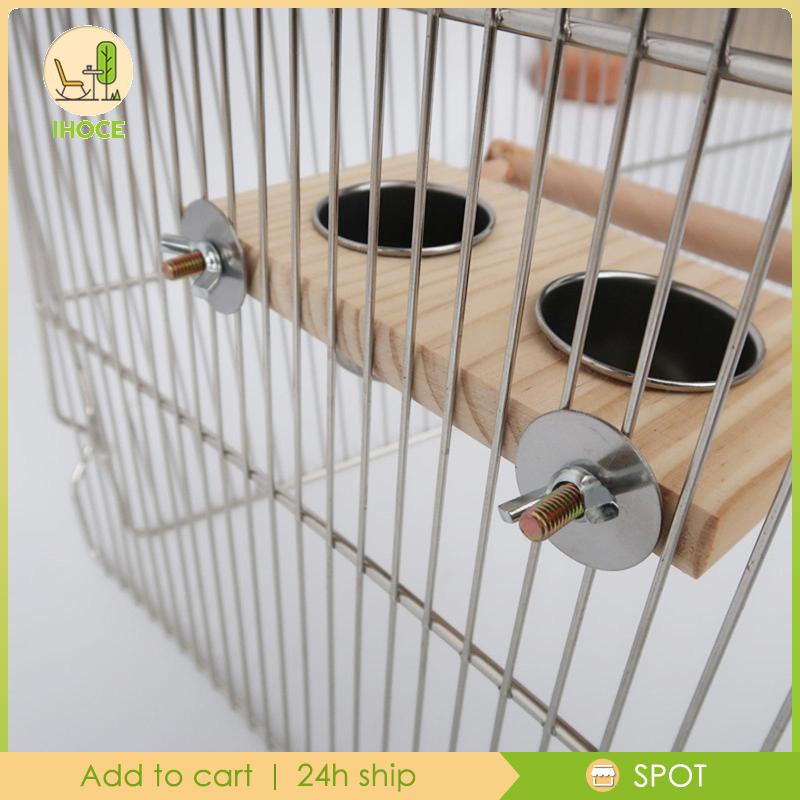 Giá Đỡ Đựng Thức Ăn / Nước Uống Bằng Thép Không Gỉ Tiện Dụng Cho Chim Cảnh