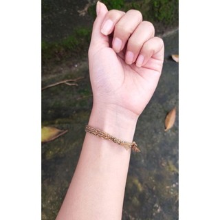 Vòng handmade bính phối màu cam rêu xanh nhạt