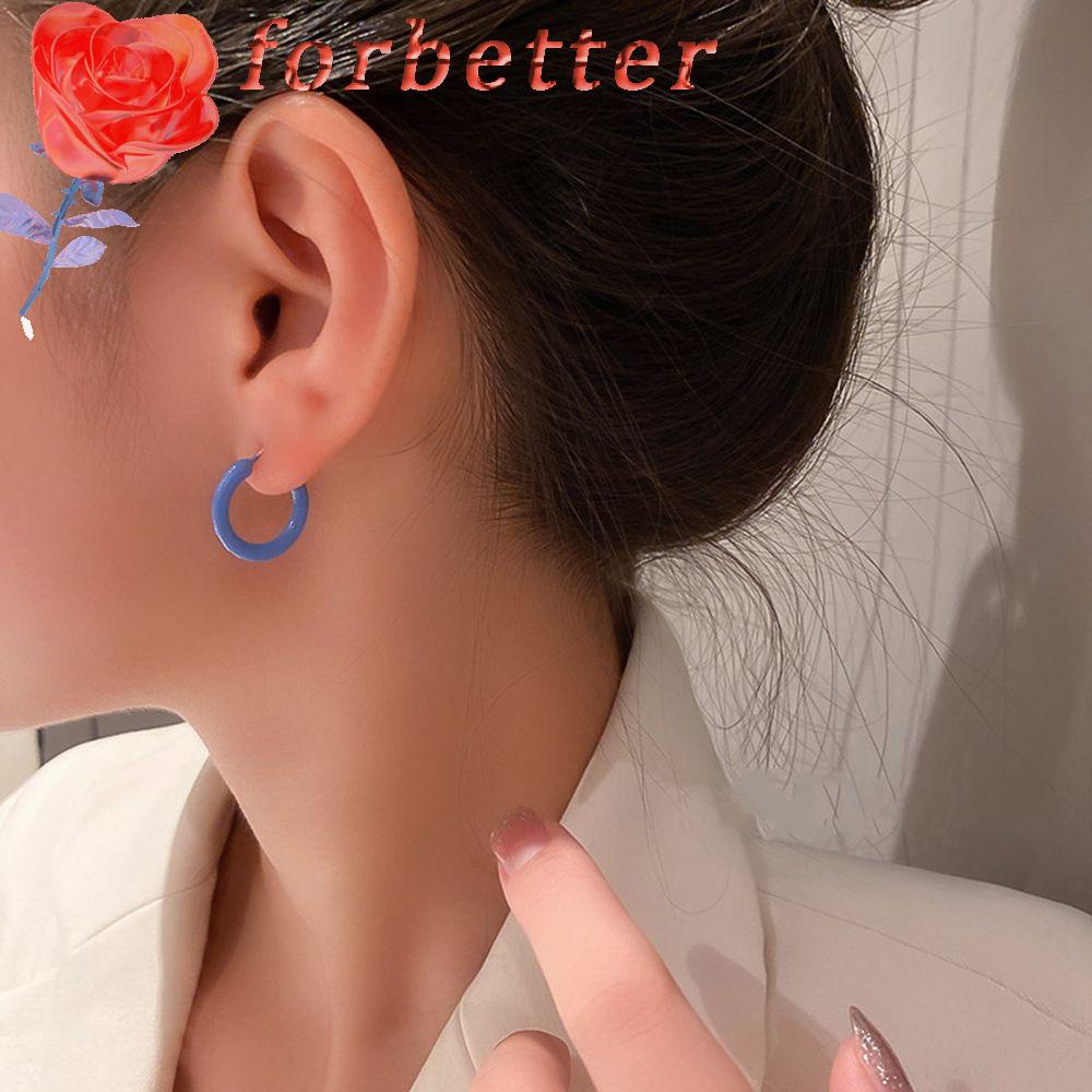 Set 3 Đôi Bông Tai Hình Tròn Nhiều Màu Sắc Thời Trang Hàn Quốc Thanh Lịch Cho Nữ