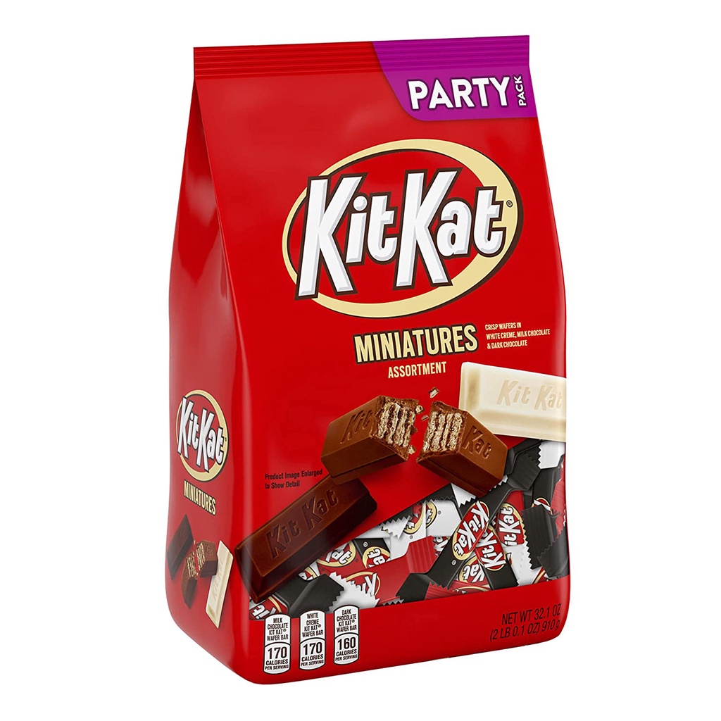 Kẹo socola Kit Kat, Miniatures Wafer Bar Assortment 910g thực tế gần 1kg