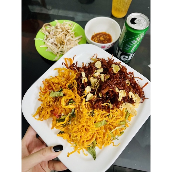 (FREESHIP XTRA) KHÔ GÀ LÁ CHANH túi rip 500gr ,1kg ( có ship hoả tốc)