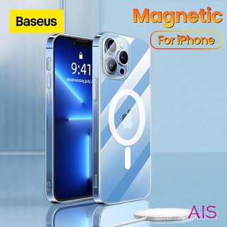 Baseus Magnetic Phone Case For iPhone 14 13 12 Pro Max Support Wireless Charging Case Back Cover Transparent Protect Magnet Case ODAO