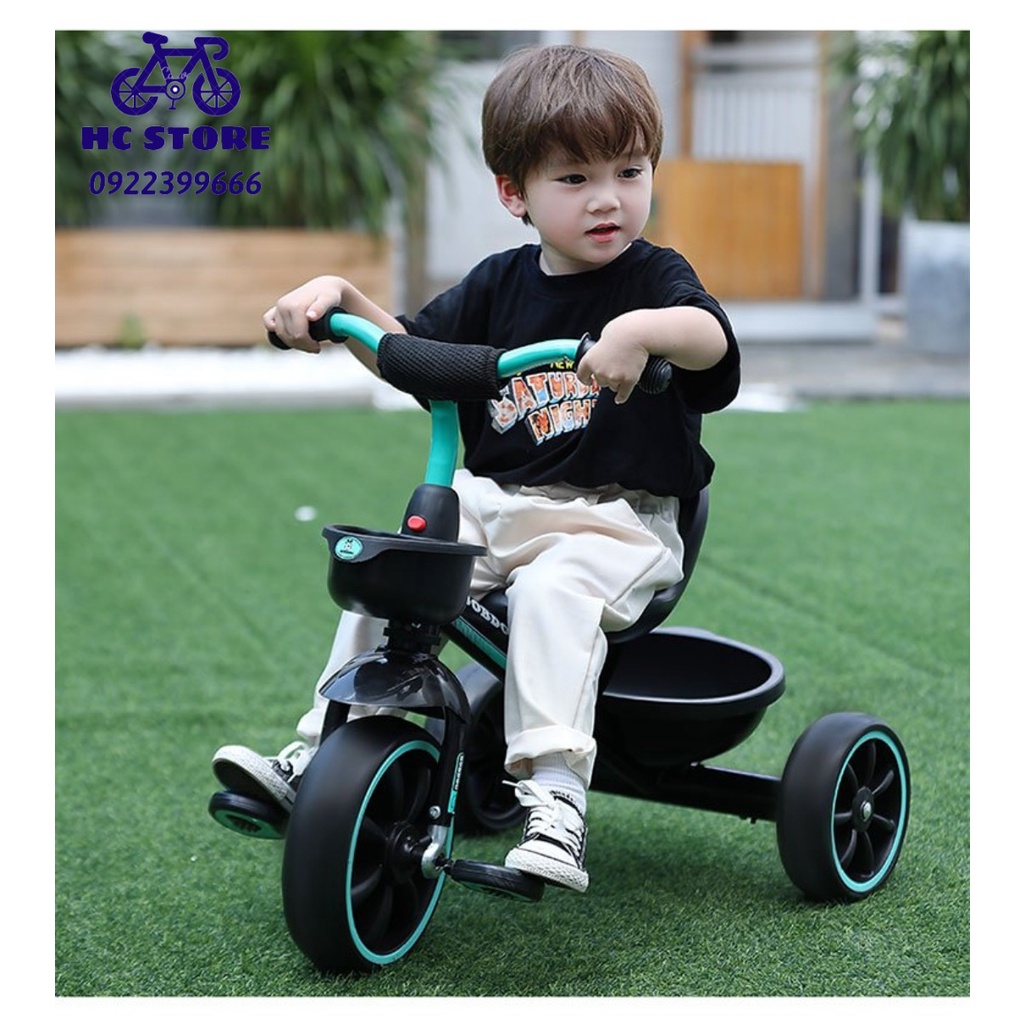 Xe ba bánh trẻ em Babudou 1-2-3-5 tuổi 4 trẻ mới biết đi nhẹ xe đẩy có bàn đạp cho bé trượt