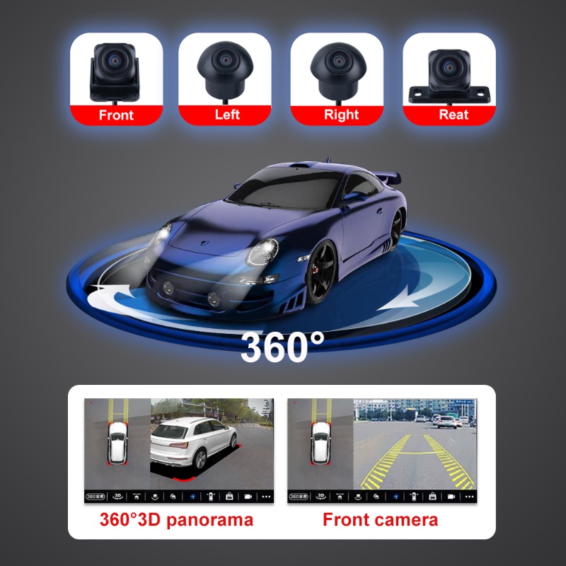 Camera HD 3D 360 Độ 4 Camera 360 720P 1080P Cho Xe Hơi