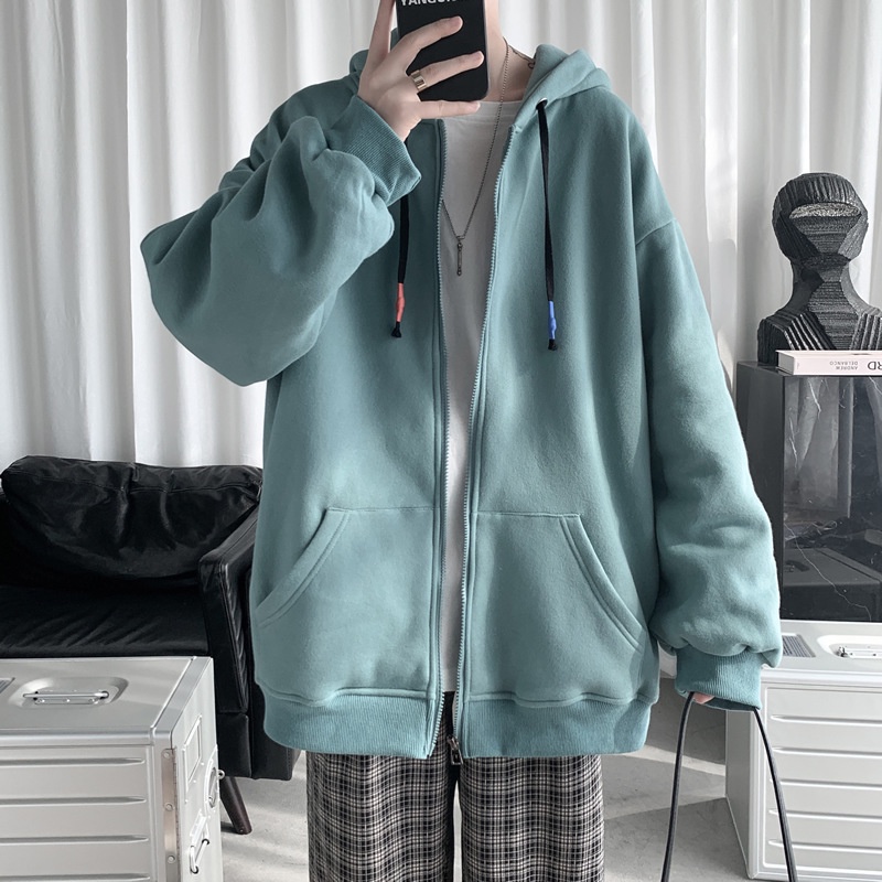 Áo khoác Hoodie Nam Nữ form rộng - Basic Oversize Zip-Up Hoodie