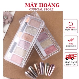 Sét 6 màu bột tráng gương nail dạng nén trang trí móng