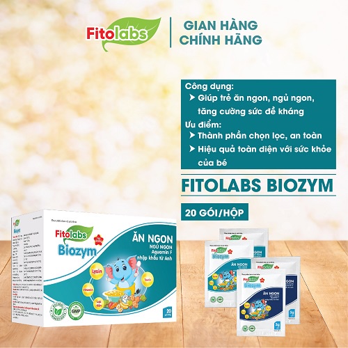 Cốm Ăn Ngon Ngủ Tốt Cho Bé Fitolabs Biozym Giúp Trẻ Nâng Cao Sức Khỏe, Tăng Cường Tiêu Hóa, Hấp Thu Hộp 20 Gói FITO11