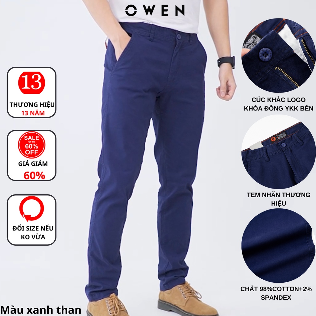 Quần Kaki Owen 7 màu chất vải cotton cao cấp,co giãn trẻ trung dáng đứng năng động lịch lãm