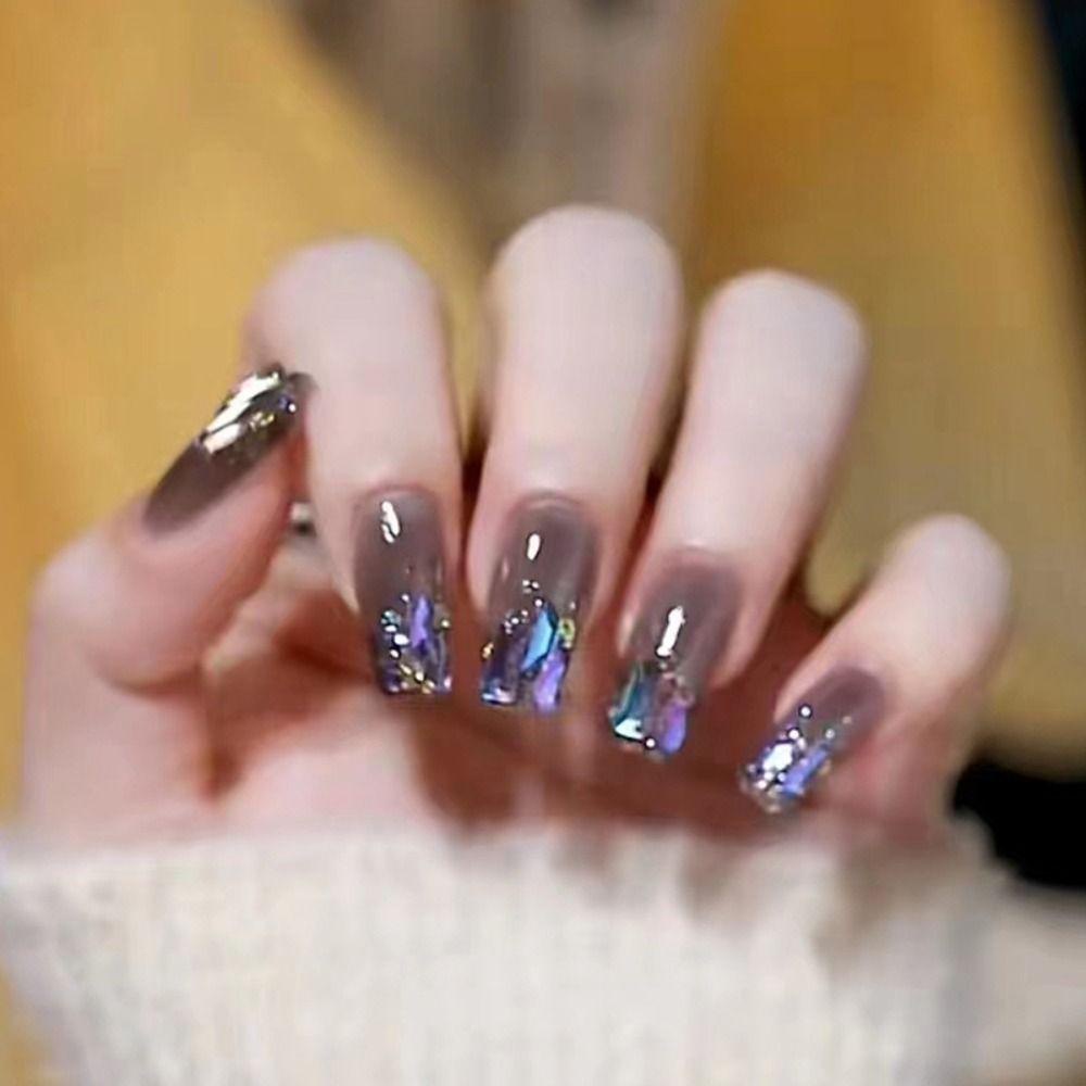 MIHAN1 Set 24 Móng Tay Giả Màu Aurora MIHAN1