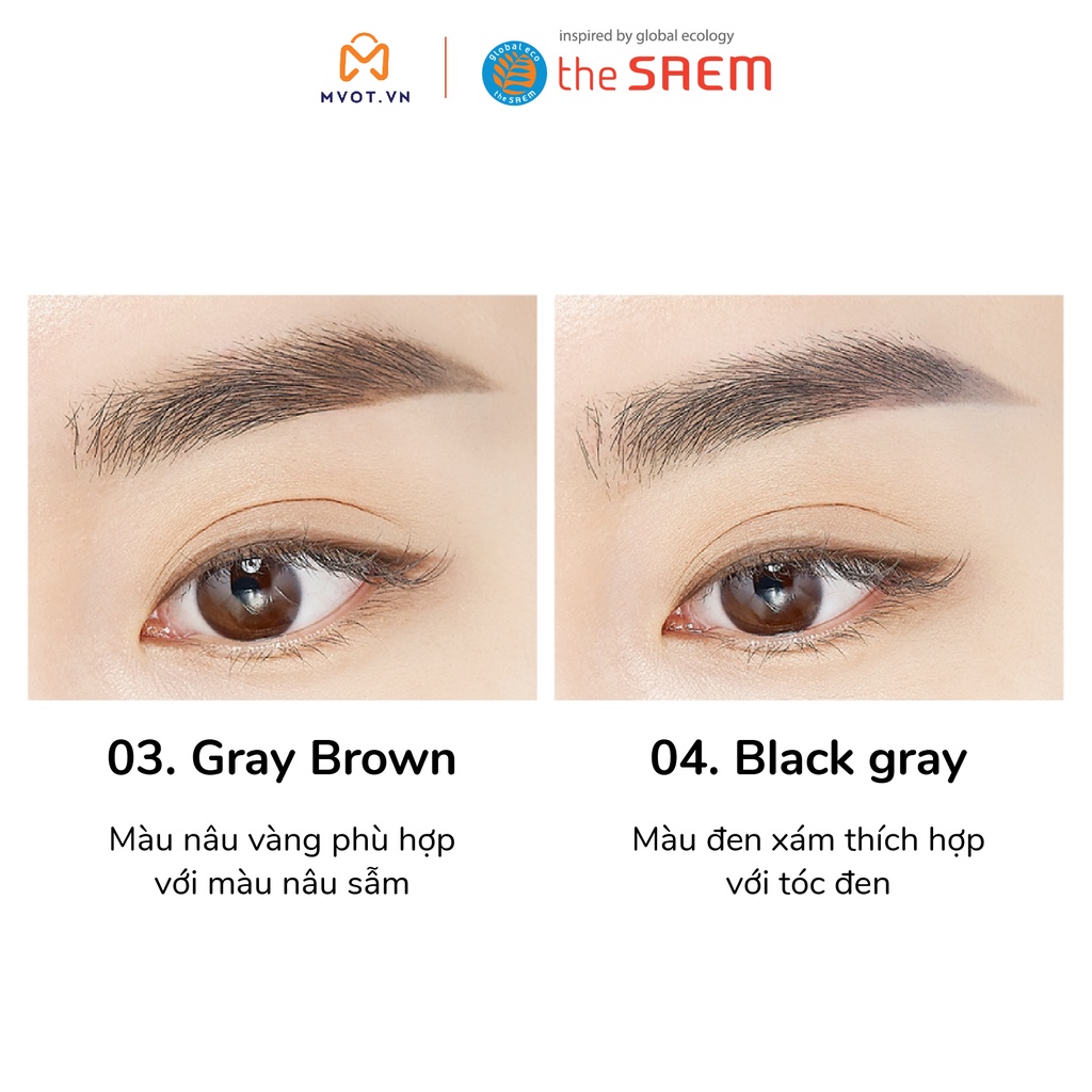 [Combo 2 SP] Kem che khuyết điểm kiềm dầu the SAEM (6.5g) + Chì Kẻ Mày Ngang 2 Đầu Eyebrow (0.2g)