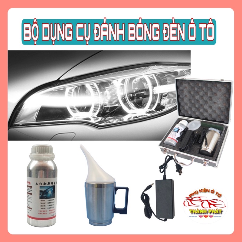Dung dịch đánh bóng đèn pha Headlight Repair 800ml phục hồi làm sáng chóa đèn pha ô tô xe máy kèm hộp dụng cụ.