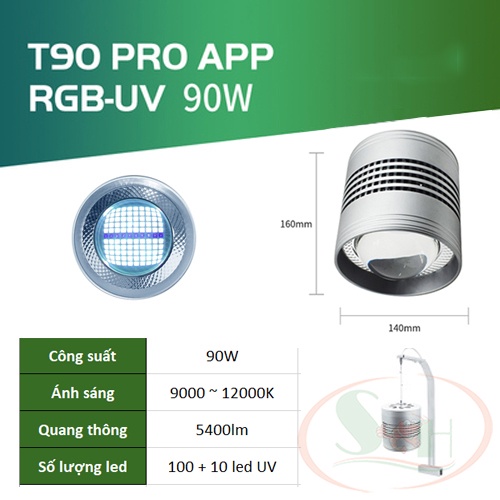 Đèn led lon Week T70, T90 Pro series độ rọi sâu mini rocket led RGB UV bể cá tép thủy sinh