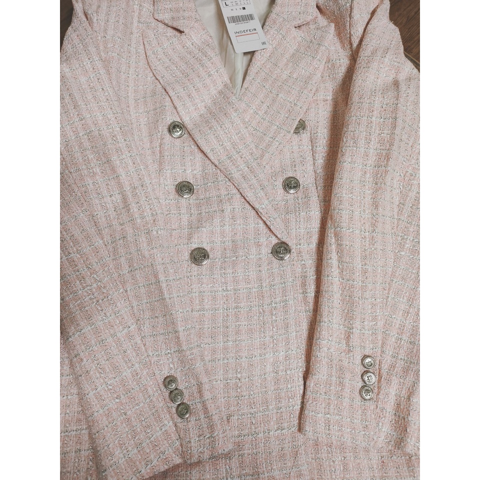 Ảnh thật 7 hình cuối-HC986.Áo blazer Tweed phong cách Âu Mỹ kiểu dáng US Zar sang chảnh