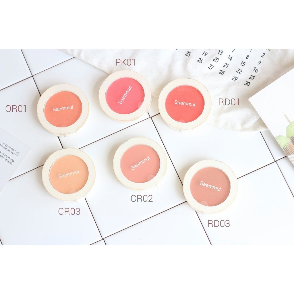 Phấn Má Hồng Saemmul Single Blusher The Saem Hàn Quốc 5g