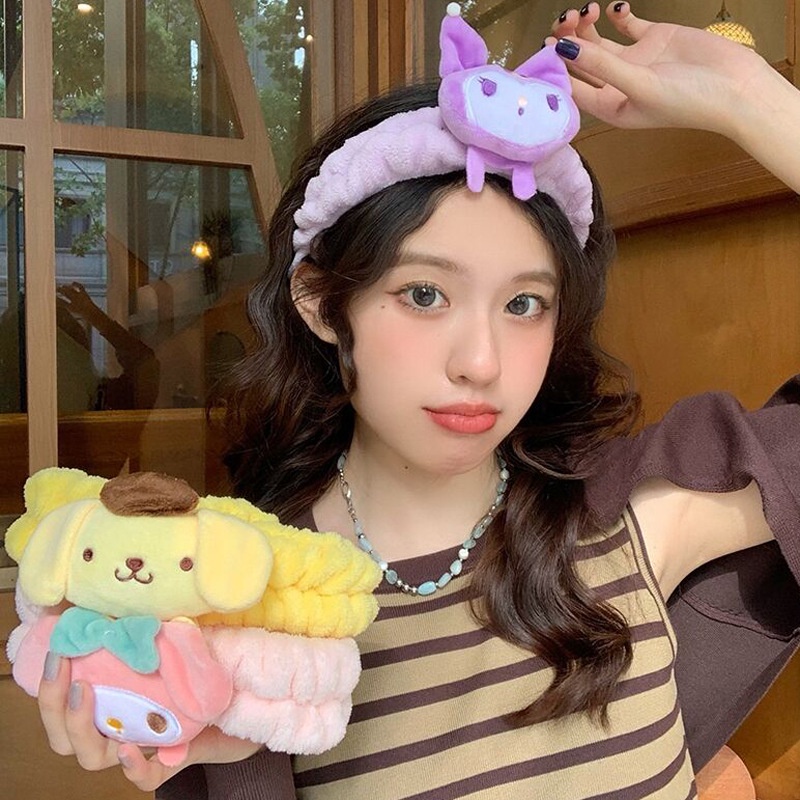 Băng Đô Cài Tóc / Băng Đô Trang Điểm Rửa Mặt Hình Cinnamoroll Nhồi Bông Dễ Thương Cho Bạn Gái